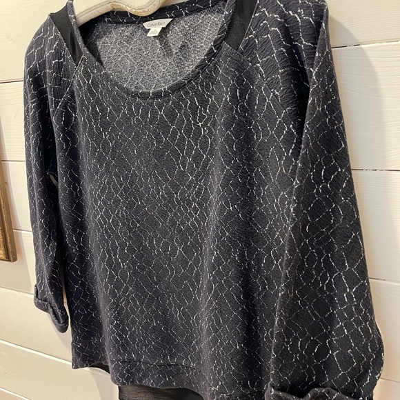 CALVIN KLEIN navy & gray women’s top size M - Picture 7 of 11